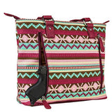 VISM Concealed Carry Printed Tote - Burgundy