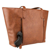 VISM Concealed Carry Tote Bag - Brown