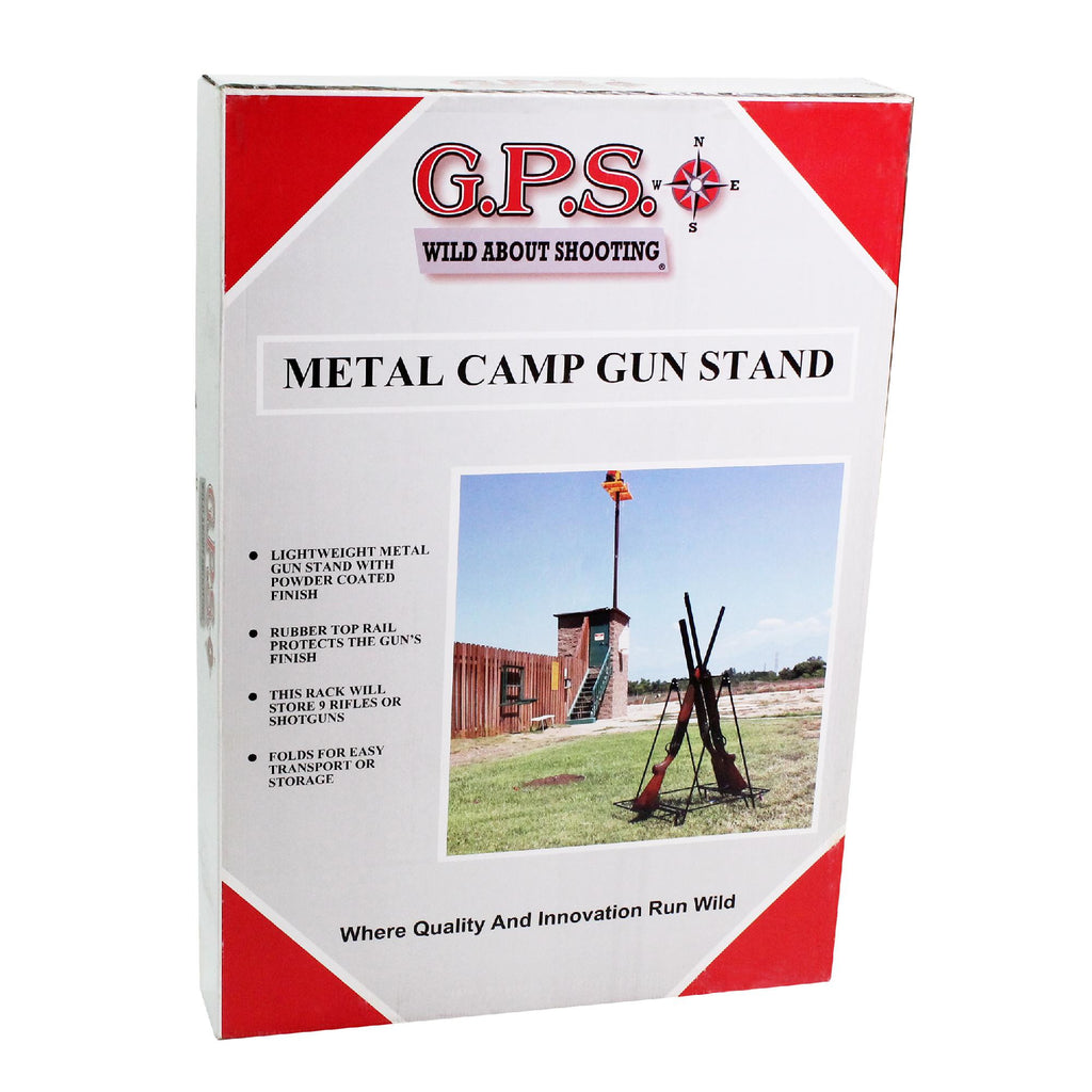 Metal Camp Gun Stand - 9 Rubber Coated Gun Slots