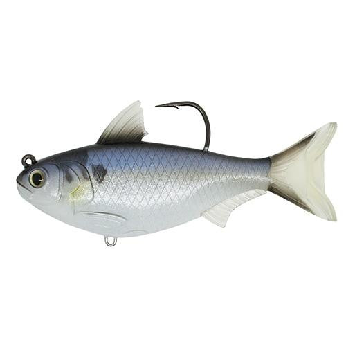 Gizzard Shad - Freshwater, 4 1-2" 6-0 Hook, Medium-Slow Sinking, White-Blue