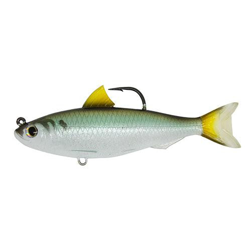 Blueback Herring Jointed Bait - Saltwater, 4 1-2", 6-0 Hook, Medium-Slow Sinking Speed, Green-Bronze