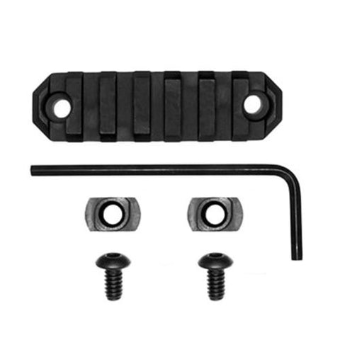 M-LOK Rails and Adaptors - 3" Length, 7 Slots, Black