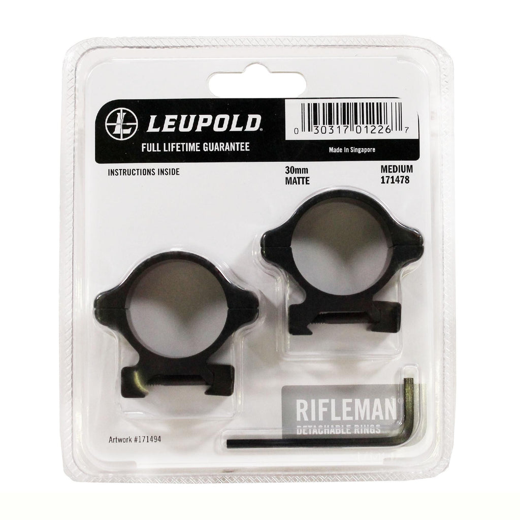 Rifleman Detachable Rings - 30mm, Medium, Matte Black