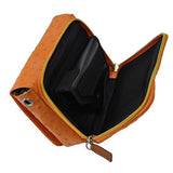 Cross Body Organizer - DeBoss Cowhide, Orange