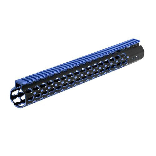 UTG Pro Keymod AR15 15" Super Slim Rail - Black-Blue