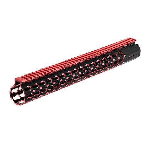 UTG Pro Keymod AR15 15" Super Slim Rail - Black-Red