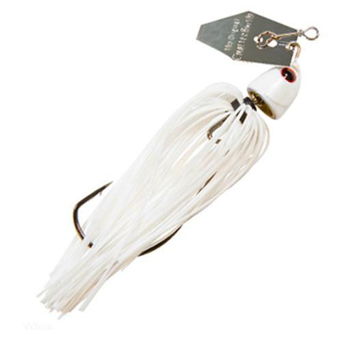 ChatterBait Freedom Lures - 1-2 oz Weight, 5-0 VMC X Long Wide Gap Hook, White-Silver Blade, Per 1