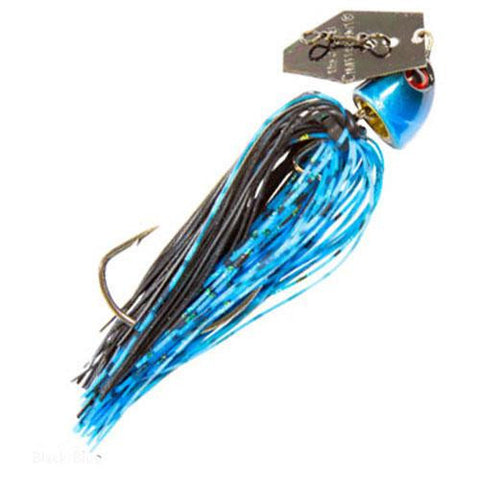 ChatterBait Freedom Lures - 1-2 oz Weight, 5-0 VMC X Long Wide Gap Hook, Black-Blue-Black Blade, Per 1