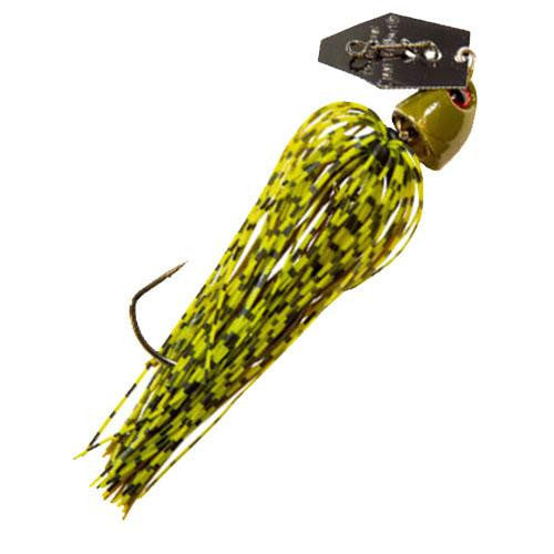 ChatterBait Freedom Lures - 3-8 oz Weight, 5-0 VMC X Long Wide Gap Hook, Green Pumpkin-Black Blade, Per 1