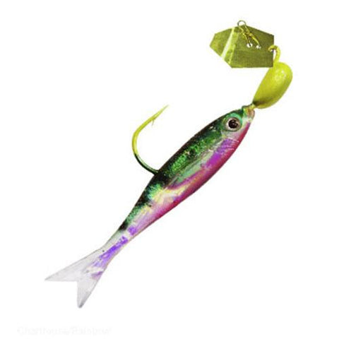 ChatterBait Flashback Mini Lures - 1-16 oz Weight, Chartreuse-Rainbow, Per 1