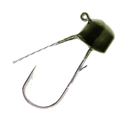 Finesse Shroomz Weedless Hooks - 1-10 oz Size, Green Pumpkin, Per 5