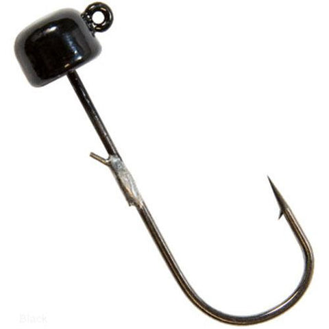 Power Finesse Shroomz Hooks - 1-10 oz Weight, 3-0 Hook, Black, Per 3