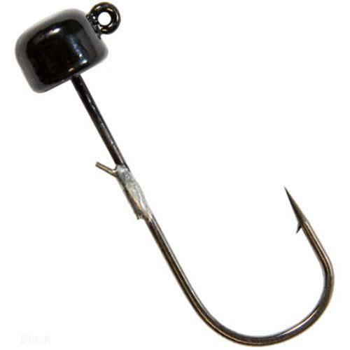 Power Finesse Shroomz Hooks - 1-6 oz Weight, 3-0 Hook, Black, Per 3