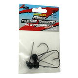 Power Finesse Shroomz Weedless Hooks - 1-6 oz Weight, 3-0 Hook, Black, Per 3