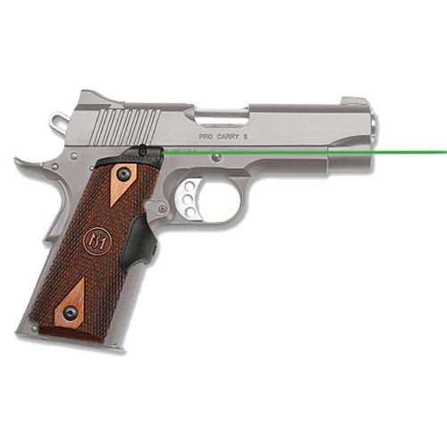 Master Series Laser Grips - Coco Bolo Diamond Pattern, 1911 Full Size, Green Laser, Boxed