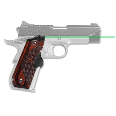 Master Series Laser Grips - Rosewood, 1911 Round Heel, Green Laser, Boxed