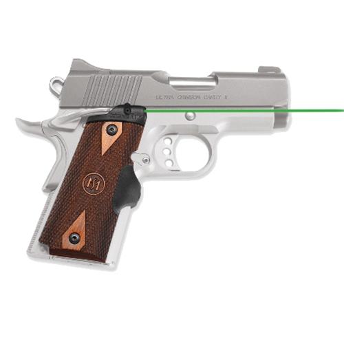 Master Series Laser Grips - Coco Bolo Diamond Pattern, 1911 Compact, Green Laser, Boxed