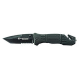 Extreme Ops - - Liner Lock Folding Knife, Partially Serrated, Drop Point Tanto, Boxed