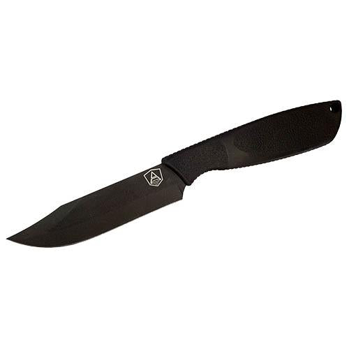 Spec Plus Alpha Survival Fixed Blade Knife - 5" Clip Point High Carbon Steel Blade Synthetic Rubber Handle Black