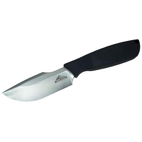 Hunt Plus Fixed Blade Knife - Skinner 4" Stainless Steel Blade Synthetic Rubber Handle Black