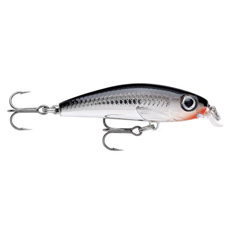 Ultra Light Minnow Lure - Size 06, 2 1-2" Length, 2'-3' Depth, 2 Number 8 Treble Hooks, Chrome, Per 1