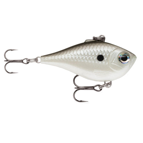 Ultra Light Rippin' Rap Lure - Size 04, 1 1-2" Length, Variable Depth, #10-12 Treble Hook, Pearl Gray Shine