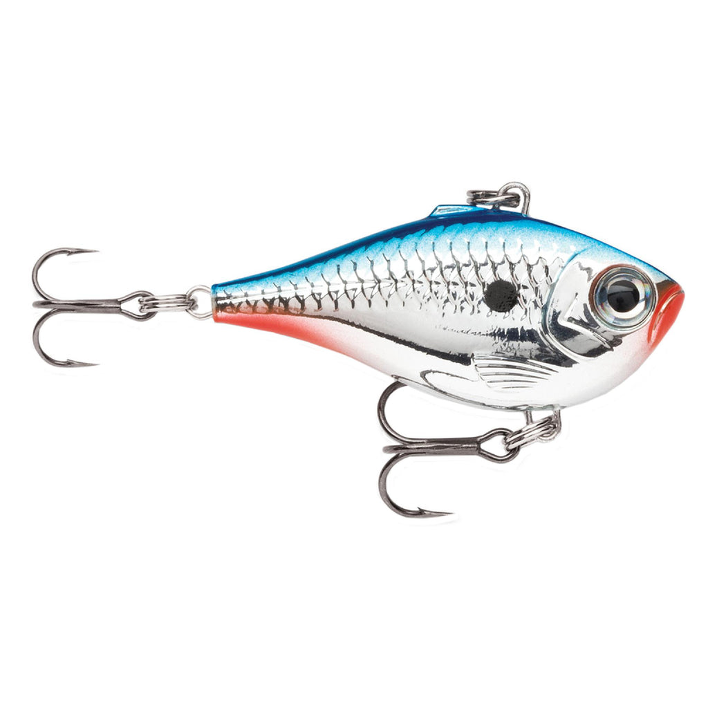 Ultra Light Rippin' Rap Lure - Size 04, 1 1-2" Length, Variable Depth, No 10-12 Treble Hook, Chrome Blue, Per 1