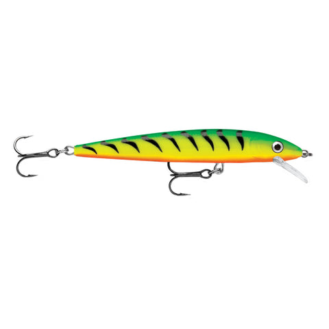 Husky Jerk Lure - Size 10, 4" Length, 4'6' Depth, 2 Number 5 Treble Hooks, Fire Tiger, Per 1