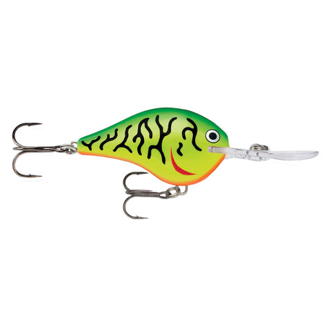 Dives-To Series Custom Ink Lure - Size 10,  2 1-4" Length, 6' Depth, 2 Number 4 Treble Hooks, Fire Tiger, Per 1