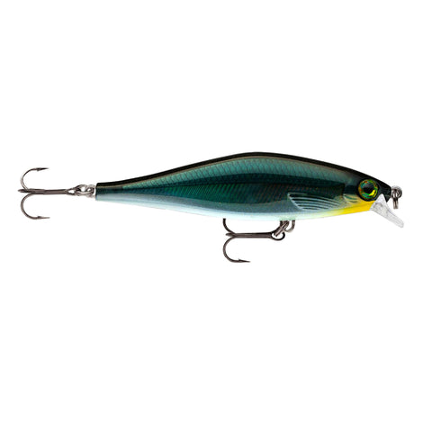 Shadow Rap Shad Lure - Size 09, 3 1-2" Length, 3'4' Depth, 2 Number 6 Treble Hooks, Carbon, Per 1