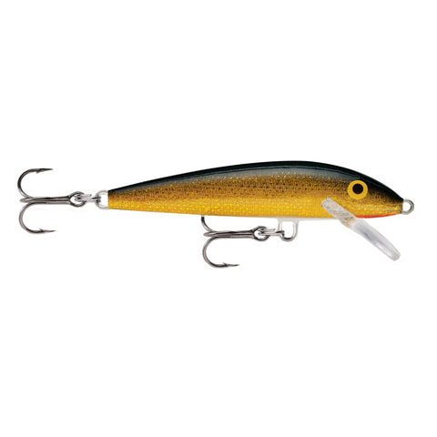 Original Floating Lure - Size 05, 2" Length, 3'-5' Depth, 2 Number 10 Treble Hooks, Gold, Per 1