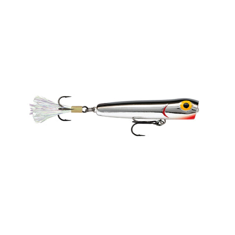 Rattlin' Chug Bug Lure - 2 1-2" Length, Topwater Depth, Number 6 Hook, Metallic Silver-Black Back, Per 1