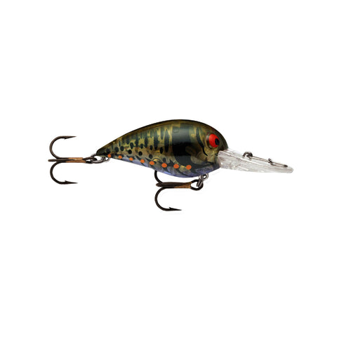 Original Wiggle Wart Lure - 2" Length, 7'-14' Depth, Number 4 Hook, Phantom Green Purple Craw, Per 1