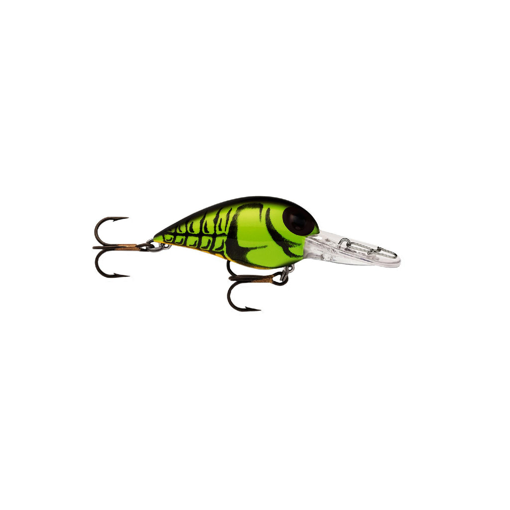 Original Wiggle Wart Lure - 2" Length, 7'-14' Depth, Number 4 Hook, Moss Back Craw, Per 1