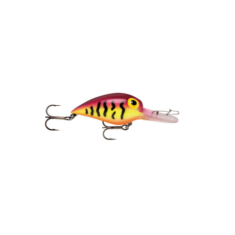 Original Wiggle Wart Lure - 2" Length, 7'-14' Depth, Number 4 Hook, Purple Tiger, Per 1