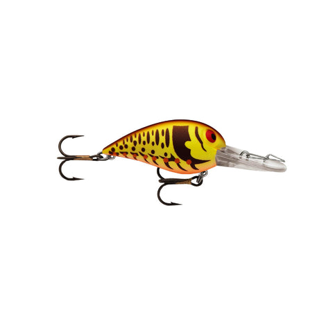 Original Wiggle Wart Lure - 2" Length, 7'-14' Depth, Number 4 Hook, Brown Mustard Craw, Per 1