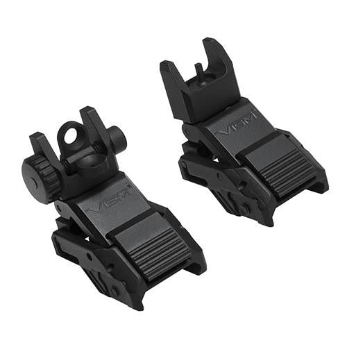 Vism Pro Series AR Flip Up Sight - Front and Rear, Black