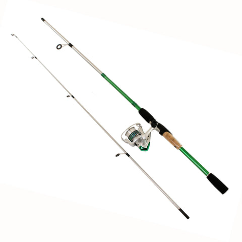 Steeler XP Spinning Combo - 20 Reel Size, 1BB Bearings, 5'6" Length, 2 Piece, Medium Power, Green