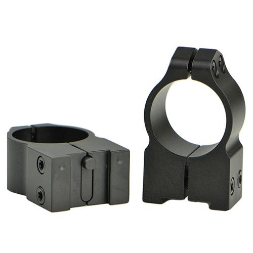 Permanent Attachable Ring Mounts - 1", High Height, Tikka  T3,  Whitetail Hunter,  595, and  695, Matte Black