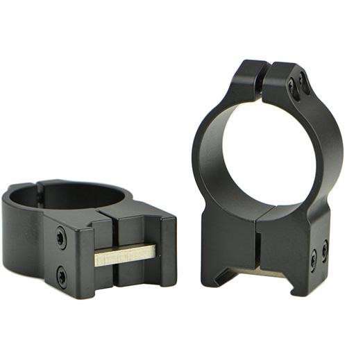 Maxima Permanent Attachable Weaver Style Rings - 30mm, High Height, Matte Black