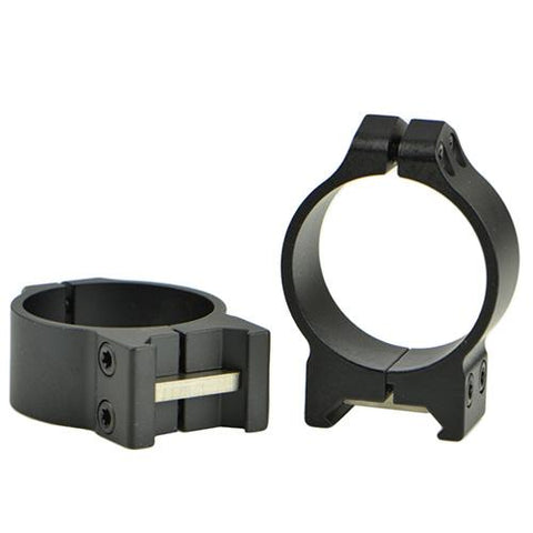 Maxima Permanent Attachable Weaver Style Rings - 34mm, Low Height, Matte Black