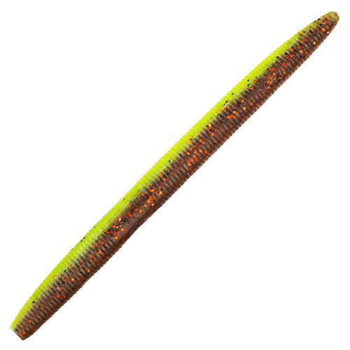 Zero Soft Bair Worm Lure - 5" Body Length Variable Depth, Coppertreuse, Per 6