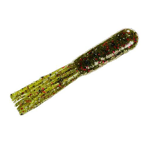 Coffee Tube Regular Soft Lure - 3 1-2" Body Length, Watermelon Red Flakr, Per 8