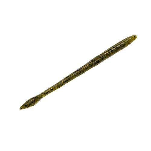 KVD Finesse Worm Soft Lure -  5" Body Length, Green Pumpkin, Per 15