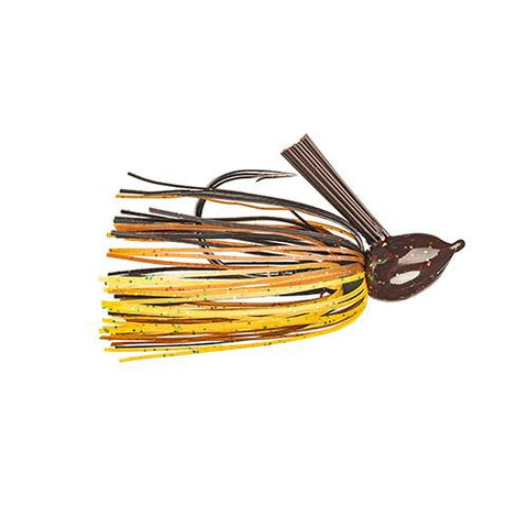 Hack Attack Fluoro Flipping Jig - 5-0 Hook, 1-2 oz, Black-Brown Amber, Per 1