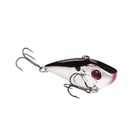 Red Eyed Shad 1-2 oz Hard Lipless Crankbait Lure - 3 1-4" Length. 8' Depth, Two Number 6 Treble Hooks, Chrome Black, Per 1