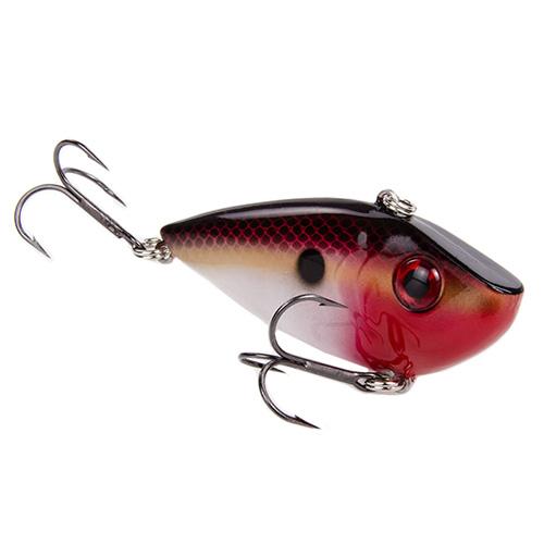 Red Eyed Shad 1-2 oz Hard Lipless Crankbait Lure - 3 1-4" Length 8' Depth, 2 No 6 Treble Hooks, Red-Blk Back Gold Pearl Body, Per 1