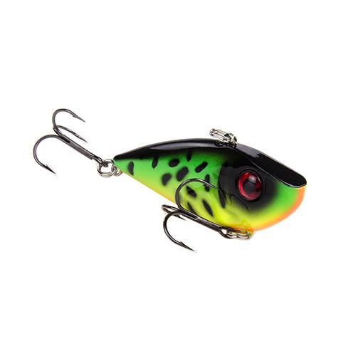 Red Eyed Shad 1-2 oz Hard Lipless Crankbait Lure - 3 1-4" Length. 8' Depth, Two Number 6 Treble Hooks, Fire Tiger, Per 1