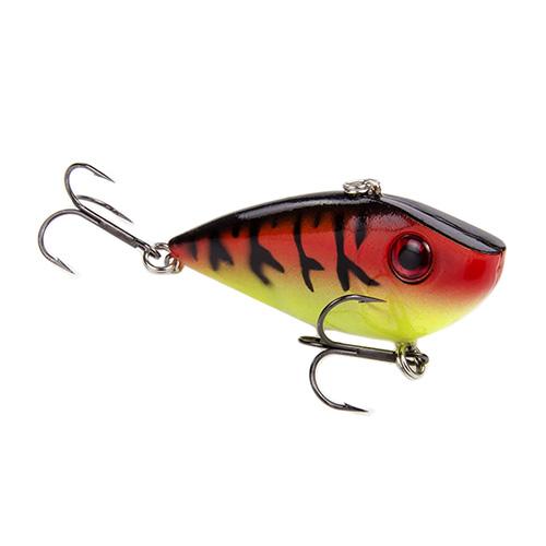 Red Eyed Shad 1-2 oz Hard Lipless Crankbait Lure - 3 1-4" Length. 8' Depth, Two Number 6 Treble Hooks, Green Tomato, Per 1