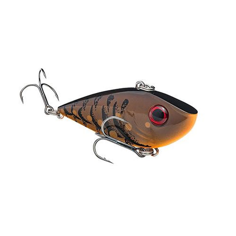 Red Eyed Shad 1-2 oz Hard Lipless Crankbait Lure - 3 1-4" Length. 8' Depth, Two Number 6 Treble Hooks, Brown Craw, Per 1